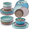 SÄNGER Bombay Meeresboden | Geschirrset 16 teilig, Steingut Geschirr 4 Personen, 4x Speiseteller 4x Dessertteller 4x Schalen 4x Pastateller, Teller Set bunt | VALUE COLLECTION