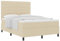 vidaXL Boxspringbett mit Matratze und Auflage 140X200 cm Creme Stoff Moderne Gestaltung Bequeme Montage erforderlich Passt für 2 Erwachsene Nutzung drinnen Reißverschlussbezug Schoner Pad