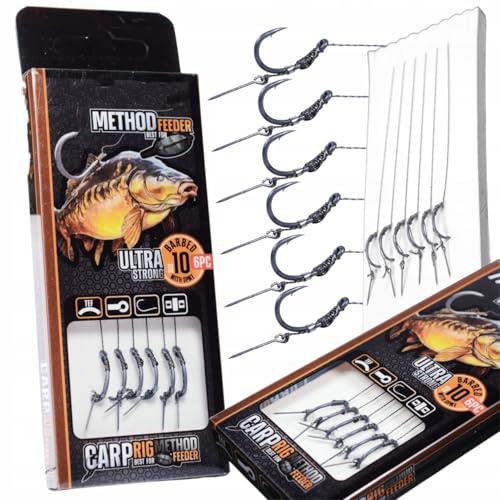 A&N Method Feedervorfach Feederhaken Set Hair-Rig Nadel Hakengröße 8-14 - 6 Stück (8)