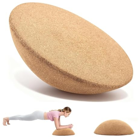 Balance Board Halbkugel aus massivem Kork – Rutschfest, nachhaltig, ideal für Gleichgewichtstraining, Yoga, Reha & Fitness – Passend für Balance Board (29x10 cm)