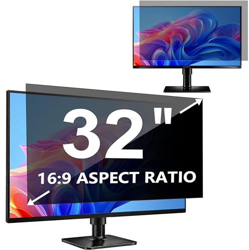 YBTFBG Pellicola protettiva da 32 pollici per monitor 16:9 (70,8 x 39,8 cm) | Filtro per monitor da computer rimovibile da 32 pollici, con antiriflesso e blocco della luce blu