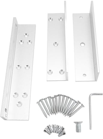 Hapivida Supporto Angolare Z L per Serratura Magnetica, Staffa Montaggio Porta Interna in Lega Alluminio con Forza di Ritenzione 180kg per Uffici Negozi Sicurezza