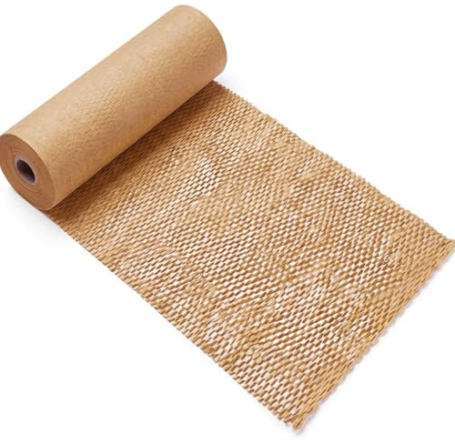 Rouleau de papier nid d'abeille 50 cm x 25 m - Papier d'emballage 80 g/m² - Comme matériau de remplissage pour emballage cadeau - Papier de protection pour expédition - Rembourrage floral - Papier