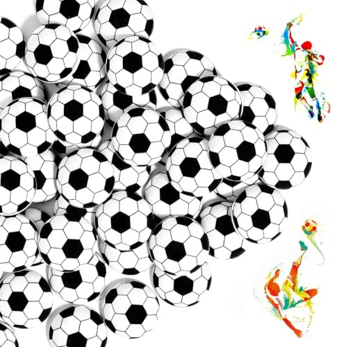 40 Stück Tortendeko Fußball - Essbare Fußball Streusel für Kuchen & Cupcake Toppers, Fussball Party Deko, Fußballform Zuckerstreusel für Fußballfan Torte, Football Sprinkles