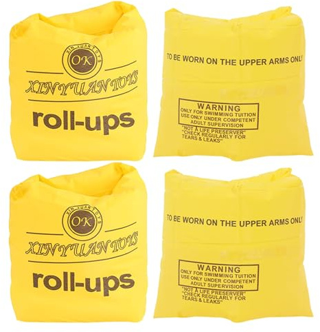 Flotadores de Brazo para Adultos y niños: 2 Pares de Bandas de natación Dobles, cómodas PVC/TPU