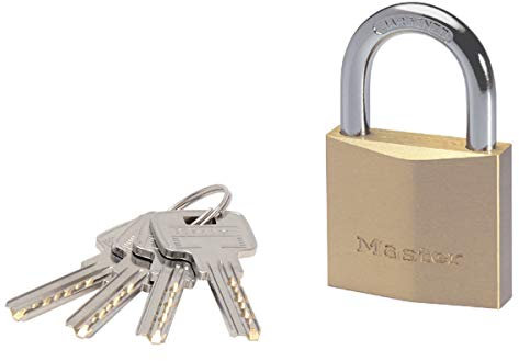 MASTER LOCK 2950EURD Vorhängeschloss 50mm Vollmessing Hohe Sicherheit mit Doppelter 6 Stift Verriegelung
