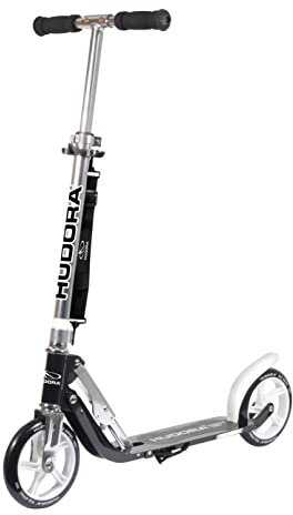 HUDORA BigWheel 180 Scooter - Tretroller für Kinder und Erwachsene - Roller ab 6 Jahre - Cityroller bis zu 100 kg - Klappbar & Höhenverstellbar - Mit Tragegurt