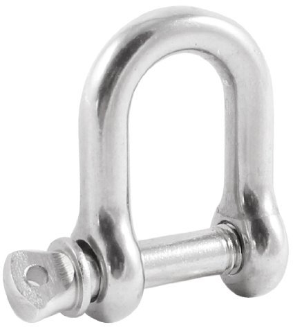 sourcing map Boote Marine Edelstahl 1/6 Schraubbolzen D Ring Schäkel Takelage 32 x 28mm