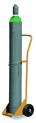 Svelt Carrello Porta Bombola da 40 Litri in Acciaio Verniciato | Professionale, Portata 200 Kg, Ruote Piene ø 200 mm, Maniglione Integrato e Catenella di Sicurezza per Fissaggio