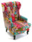 Versa Pink Patchwork Sessel für Wohnzimmer, Schlafzimmer oder Esszimmer, bequemer und anderer Sessel, mit Armlehnen, Maßnahmen (H x L x B) 103 x 79 x 62 cm, Baumwolle und Holz, Farbe: Rosa