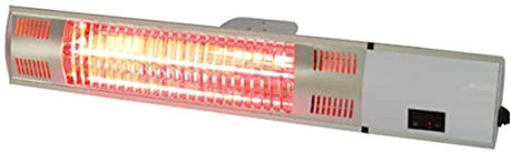 FAVEX - Barrette chauffante Alba - Extérieur - Structure Acier - 4 m² - Télécommande - Support Adaptable 25 à 40 cm - 60 X 10 x 12 cm