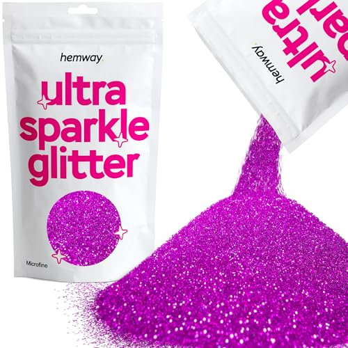 Hemway Ultra Sparkle Glitter - Fuchsia Pink | 100g Microfine Metallic Flakes for Resin & Epoxy Crafts | Supplies for Tumblers, Festival, Hair, Face, Body, Eye & Nail Art Decoration