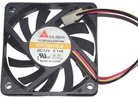 Ventilateur de boîtier 60 x 60 x 10 mm FD126010LB 12 V 0,14 A 3 fils 6 cm 6010 60 mm