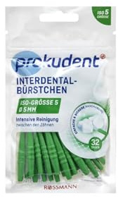 Prokudent Interdental Bürstchen ISO 5 1 x 32 Stück Ø 5 mm, intensive Reinigung zwischen den Zähnen, einfache & sichere Handhabung
