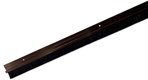 Euro Tische 1x Bürstendichtung Türbürste, Türdichtung Zugluftstopper zum Anschrauben, Aluminium Türbodendichtung Bürste für Luft und Schalldämmung (100 cm Braun)