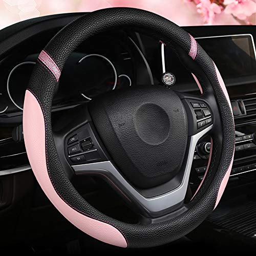 Lenkradbezug für Damen, Leder, Universal-Lenkradbezüge für Auto, 38,1 cm (15 Zoll), Rosa