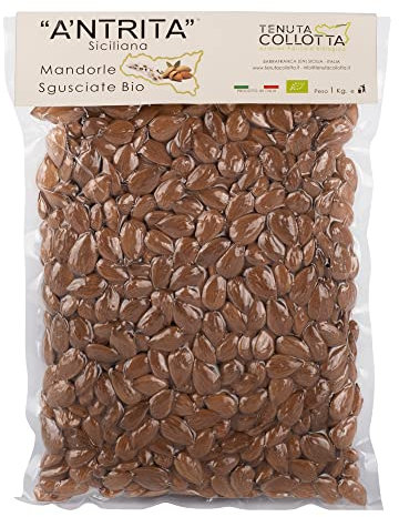 A'Ntrita® - Mandorle Sgusciate Bio 1 Kg - 100% Italiano - Prodotto in Sicilia