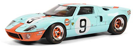 Solido S1803001 Ford GT40 MK1#9, Bj. 1968, 24h Le Mans, Modellauto, 1:18, blau/orange