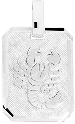 My Gold Damen Herren Sternzeichen Anhänger SKORPION Sterlingsilber 925 Echtes Silber Platte 21mm x 12mm Tierkreiszeichen Horoskop Gaudino A-03303-S923-Sko