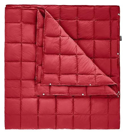 KingCamp Ultraleicht Reisedecke, Warme Outdoor Decke, Winddichte Camping Decke, Wasserabweisend Kompakt kleines packmaß für unterwegs Picknick Reisen zu Hause 200× 144 cm Weinrot