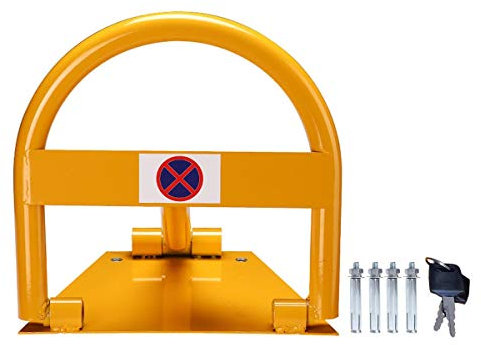 TOPWAY Barrera de Parking de Coche con Cerradura, Barrera de Seguridad para el Parking, Bloqueador de Barreras de Aparcamiento Plegable para Aparcamiento de Carril Seguro