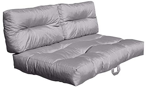 GMD Living Outdoor Palettenkissen Set MONSUN (1 Sitzkissen + 2 Rückenkissen), Farbe:grau