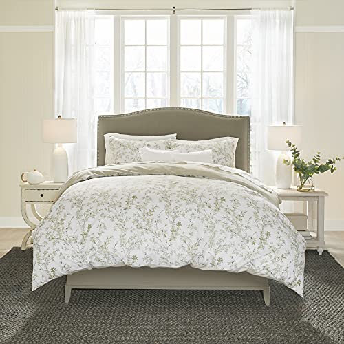 Laura Ashley Home – Queen-Bettwäsche-Set, Baumwolle, wendbare Bettwäsche mit passenden Kissenbezügen, mittelschwere Bettwäsche für alle Jahreszeiten (Lindy Green, Queen)