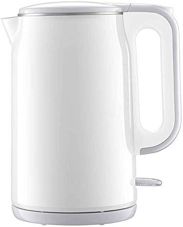SMSOM Cordless Electric Kettle， Double Wall Crafted in Brushed Stainless Steel Includes Concealed Heating Element Boil Dry Protection and Auto Shut Off, 1.7-Liter,