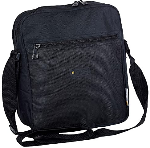 JCB - Messenger Bag - Work Bag - Lightweight Messenger Bags for Men + Women - Polyester Shoulder Bag - Waterproof Messenger Bag - Cross Body Bag - Black