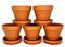 meindekoartikel 5 Töpfe und 5 Untersetzer aus Ton - Blumentopf Pflanzgefäß für Garten, Balkon und Zuhause (10tlg.Set - Ø 10 cm)