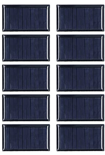 10 Pièces 5V 300mA 0.15W Polysilicium Petite Cellule Solaire Bricolage Panneau de Chargeur Solaire, Mini Cellules Solaires pour Projets, Jouet Lumière, Panneaux Solaires