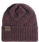 KNIT FACTORY - Sally Mütze - Strickmütze für Damen und Herren - Beanie - Wintermütze mit Wolle - Robusten Look - Hochwertige Qualität - Anthrazit/Stone Red