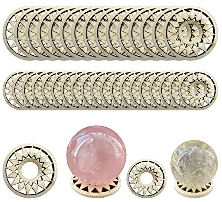 YWNYT 36 Stück Kristallkugelständer aus Holz, Ständer für Weihnachtskugeln, Ständer für Heim- und Bürodekoration