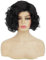 Baruisi Short Curly Black Wigs for Women Synthetic Natural Wavy Costume Cosplay Party Wig,Black