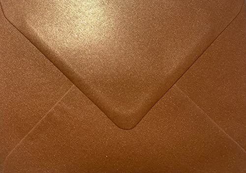 C5 (162x229mm) Coloured Envelopes for A5 Greeting Cards Wedding Invitations & Crafts Pack of 10 (Pearl Copper)