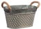 RiloStore Zink Pflanzschale Wabe 20x13x12cm Blumentopf Zinktopf o807 grau Bienenwabe Zinkschale oval Seil Griffe Jardiniere Metallschale Gartendeko Pflanzkübel Nostalgie Vintage Shabby Chic…