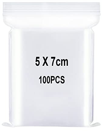 YOFADCI Resealable Clear Plastic Bags, Sealed Bag, Storage Bag, Press Seal Bags, Thickening and Durable, Apply to Electronic Components, 2x2.8''(5x7cm) 100PCS