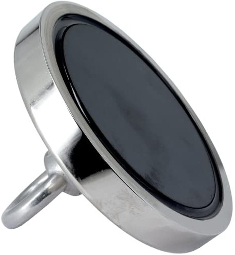 Bergemagnet 120 KG - Angelmagnet Ösenmagnet Mit M14 Gewinde - 125mm Durchmesser mit Öse - Topfmagnet - Super Stark Power Magnete zum Magnetfischen (120 KG)