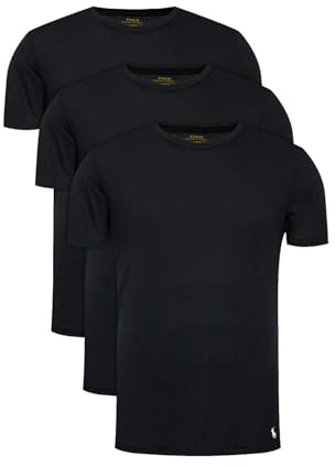 POLO RALPH LAUREN Herren T-Shirt Rundhals schwarz 3er Pack (as3, Alpha, x_l, Regular, Regular)