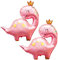 Dinosaur Balloons Dino Princess Foil Balloons Giant Dinosaur Cute Dino Balloon For Boys Girls Birthday Party Baby Shower Party Decor 2pcs（Pink）
