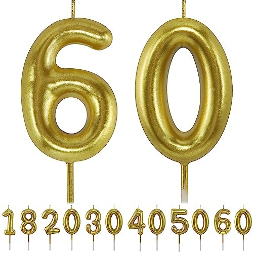 Geburtstagskerzen 60 zahlen geburtstagskerzen Tortendeko, 3D Diamant Form Kuchen Kerzen Zahl Glitzer Kuchen Topper Dekoration