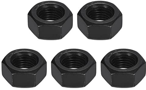 QUARKZMAN 7/16-20 Sechskant Muttern Karbonstahl Grad 8.8 Schwarz Oxide Sechseck Muttern für Schraube Bolzen Pack von 5