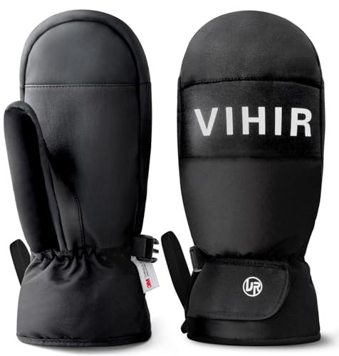 Vihir Guanti da Sci Impermeabili, Guanti Invernali per Uomo Donna Touchscreen 3M Thinsulate, Guanti da Snowboard Caldi Antiscivolo per Sci, Snowboard, Ciclismo, Arrampicata
