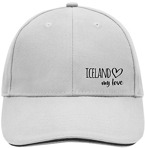Huuraa Cappy Mütze Iceland My Love Unisex Kappe Größe Dark Grey/White für alle die Island lieben Geschenk Idee für Freunde und Familie