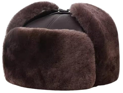 ZCBYBT Cousin Trapper Hut Winter Hüte für Männer Frauen Jagd Ski Hut mit Ohr Klappe,Braun,59~60cm