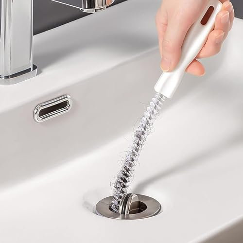 Abflussreiniger Bürste,4 Stück Flexible Abflussbürste,Rrohrreinigungsbürste für Badezimmer,Küchen,Entfernen Langer Haare,45 cm