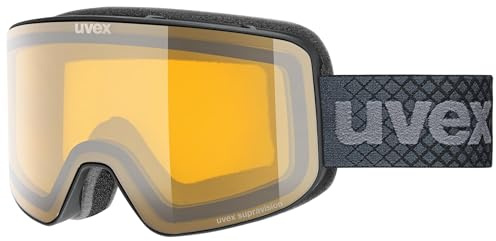 uvex pyrit LG - leicht kontrastverstärkende Skibrille mit Anti-Fog-Beschichtung und Over-The-Glasses-Konstruktion für Damen und Herren - black matt/yellow-clear-S1 - one size