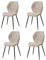 GrandCA HOME 4er-Set Esszimmerstühle, Gepolsterte Esszimmerstühle, Nordische Küchenstühle, Gepolsterte Stühle mit Metallbeinen, Rhombus-Stoffkissen, Beige-R