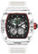 rorios Mode Tonneau Armbanduhren für Herren Punk Hollow Uhr Analog Quarz Uhr Leuchtend Datum Kalender Uhr Männer Silikon Armband Uhren Weiß