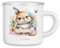 Emaille Tasse personalisiert mit Namen Ostern | Kinder Blechtasse Kindertasse Stahltasse mit süßen Ostermotiven Becher Motiv Osterhase | 02- Hase